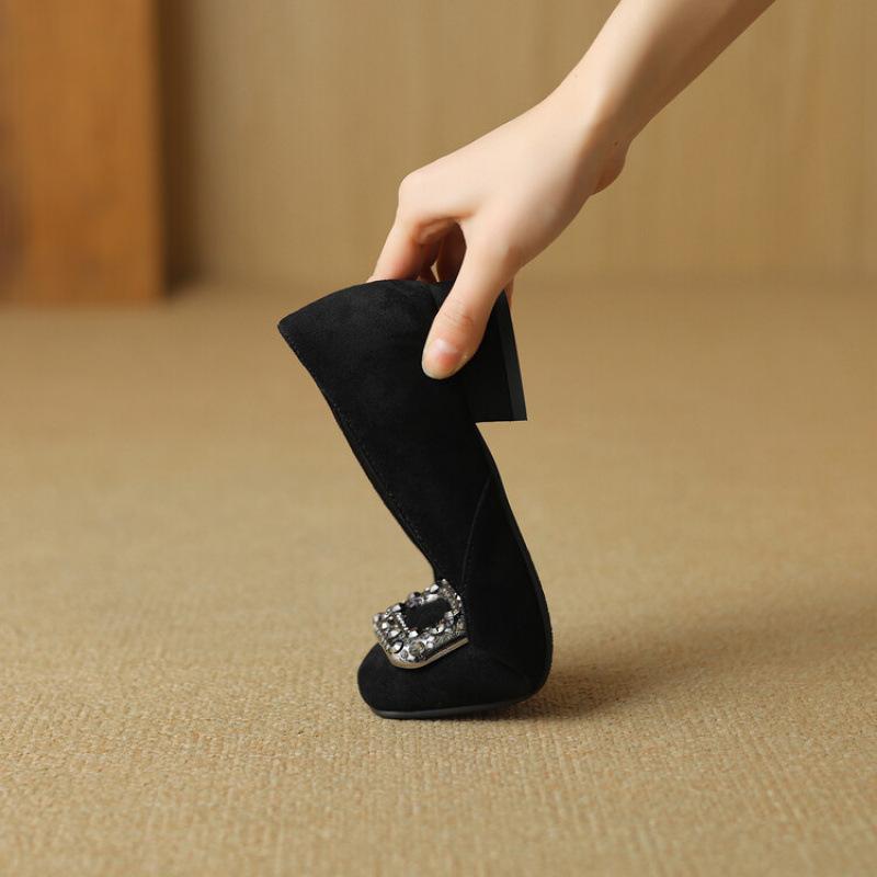 

Новая женская повседневная обувь одинарная обувь с неглубоким вырезом однотонная на низком плоском каблуке с мягкой подошвой больших и маленьких размеров женская обувь на одном педале ленивая обувь женская 39