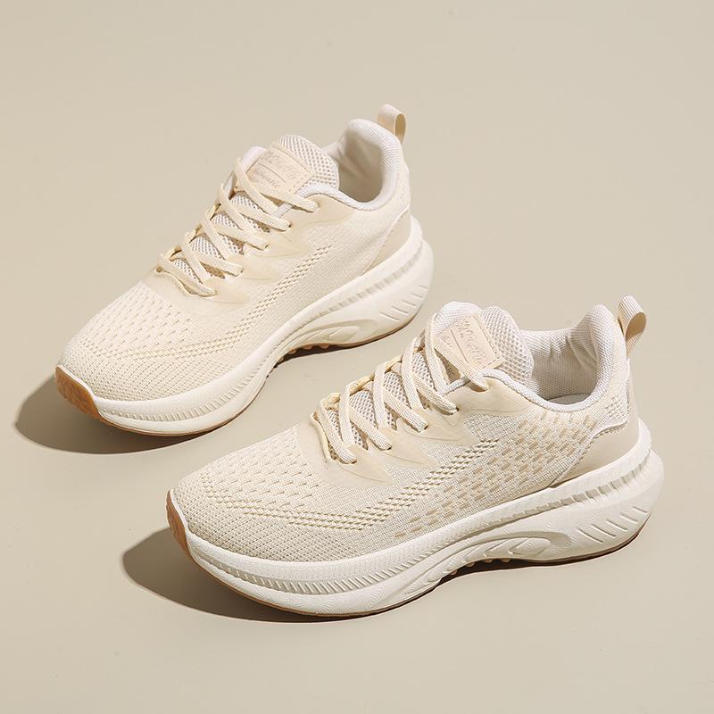 Is the New Fly-woven Women's Shoes Spring Student Sports Running Shoes Casual Shoes Thick-soled Heightening Shoes
