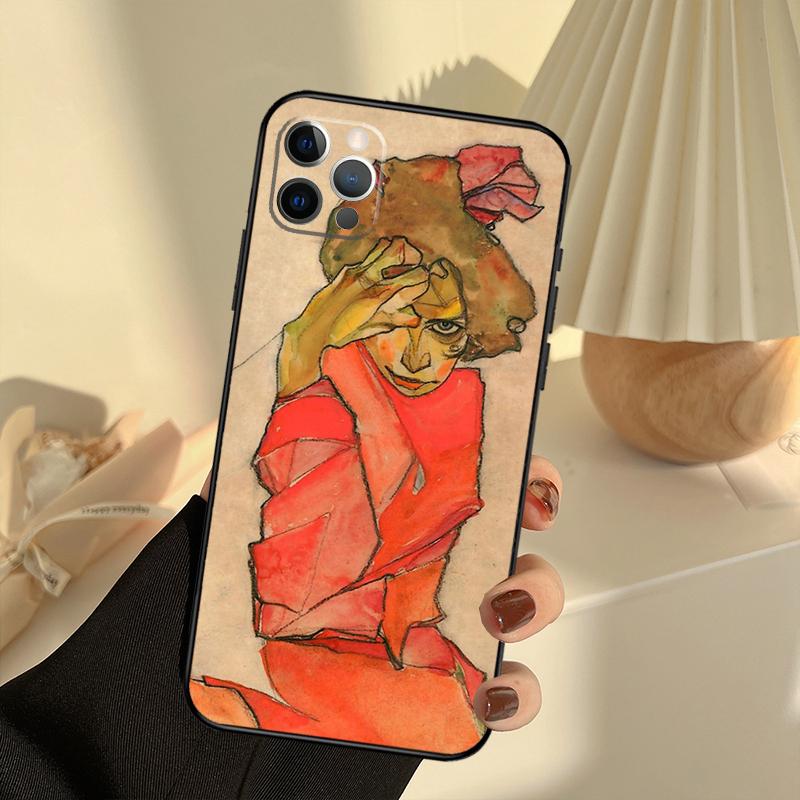 Egon Schiele Phone Case For iPhone 13 16 15 11 12 14 17 Pro Max 12 mini 15 16 Plus 16e 17 Air Cover Funda