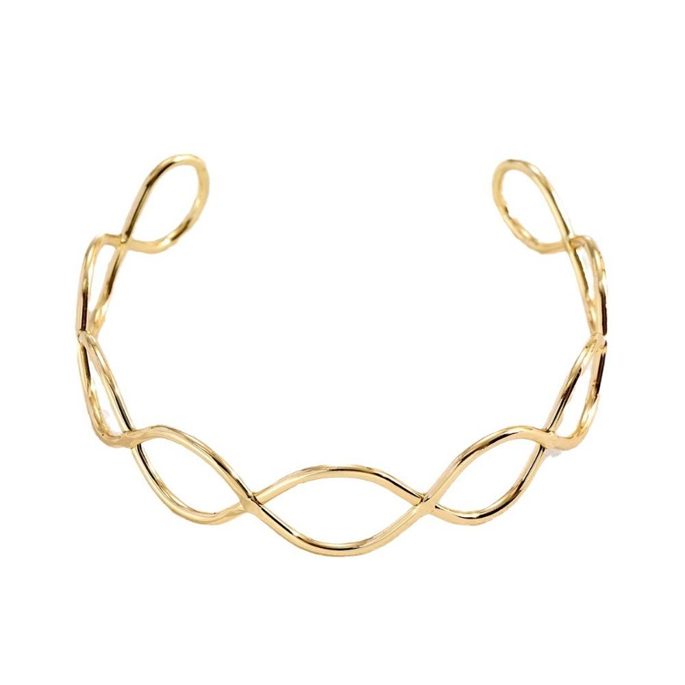Gold Color Opening Arm Bracelet Metal Arm Bracelet Elegant Armband  Party Occasion