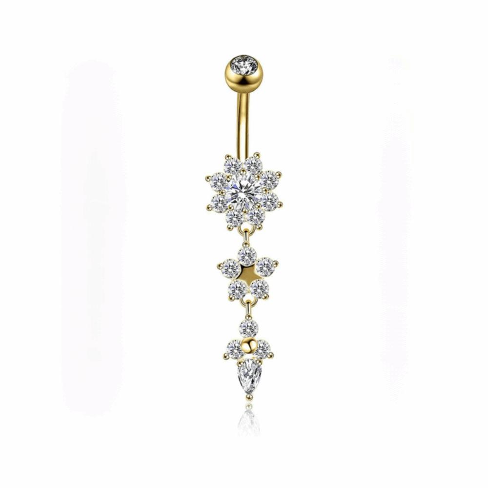 Lange Hanger Zirkonia Navelpiercing Koperen Lichaadssieraden Accessoires