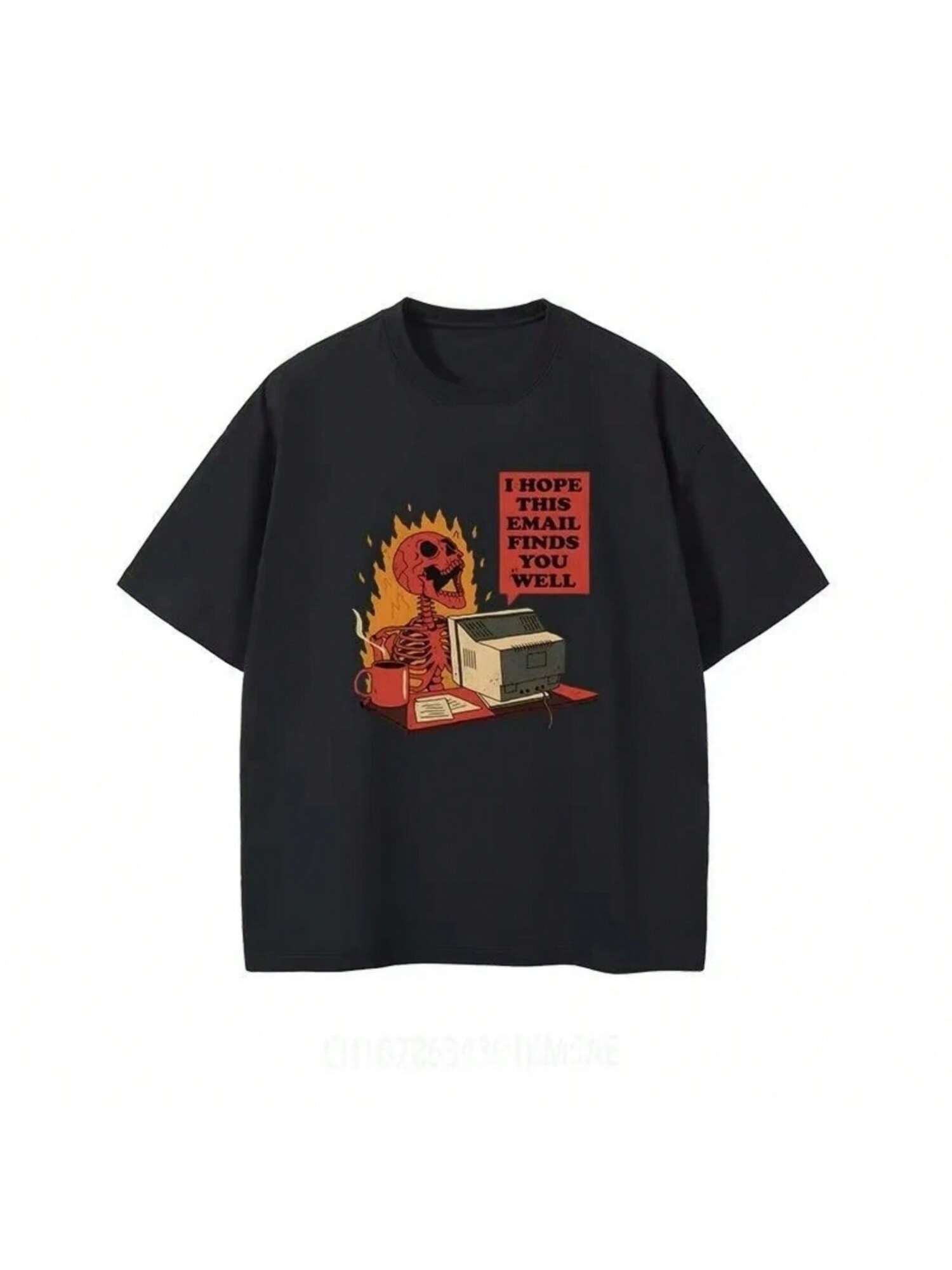 I Hope This Email Finds You Well Printed Skull Anger T Shirt Summer Design Clothing Wo unisex Oversized Short Sleeve T Shirts S разноцветный