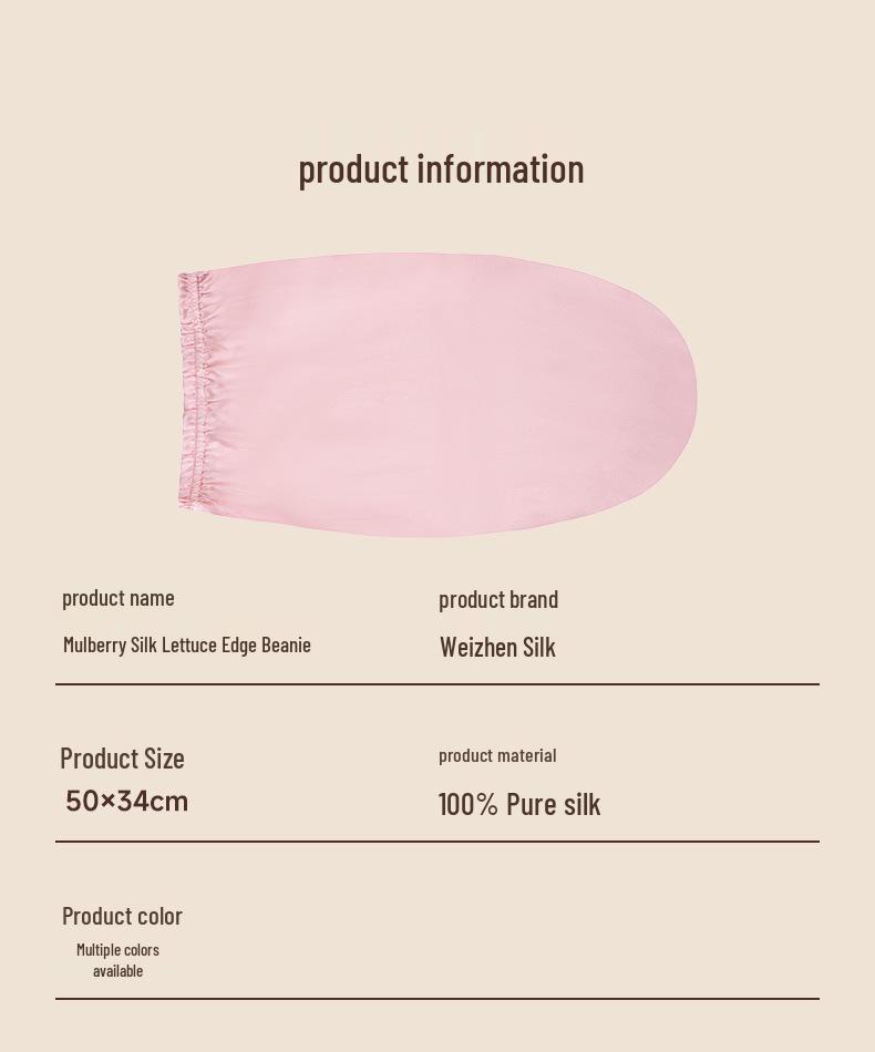 Yama %100 Dut İpeği Uyku ve Saç Bakım Fırfırlı Kenarlı Bone