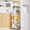 5-Tier Rolling Cart with Wheels Multifunction Utility Storage Carts Kitchen Storage Organizer Mobile Shelving Unit for Bathroom