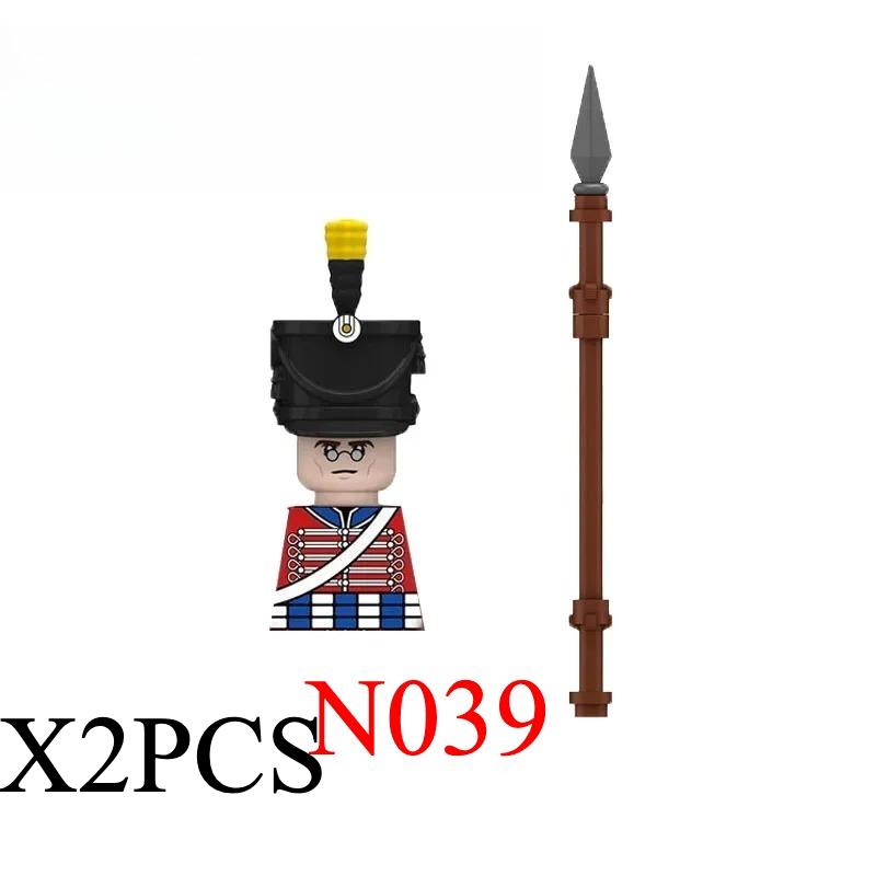 Medieval Napoleonic War Soldiers Figures Military MOC Building Block Knights British French Fusilier Rifles Weapon Kids Toy B08