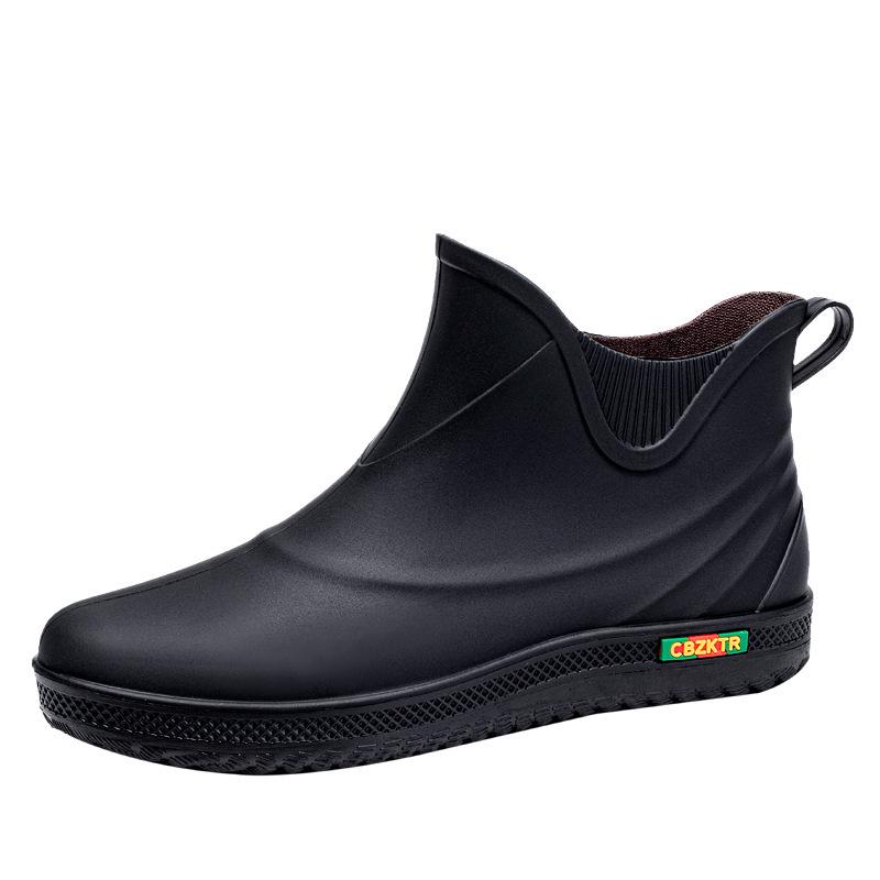 Men's Fashion Short Rain Boots - Waterproof, Non-slip, and Versatile for Outdoor, Kitchen, or Car Wash Use.