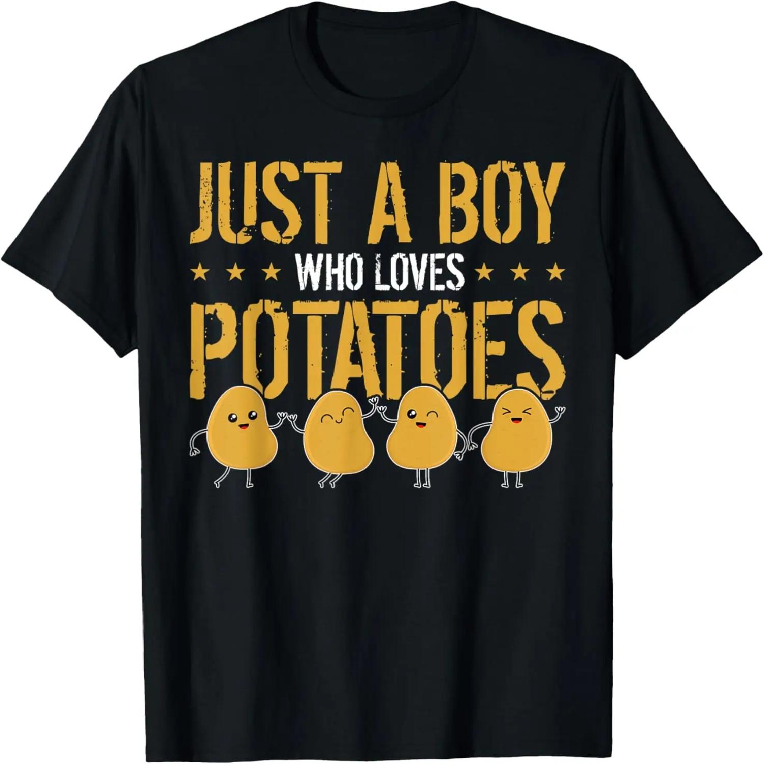 

Kids Funny Just A Boy Who Loves Potatoes Potato T-Shirt XXXXXL чорний