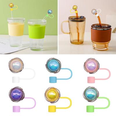 Silicone Drinking Dust Cap Reusable Straw Tips Cover Creative Silicone Straw Plug  Bottle