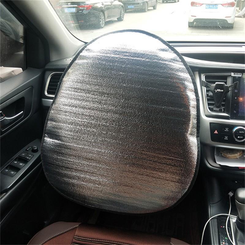 

Car Steering Wheel Sun Shade Cover Sunshade Protector Silver Aluminum