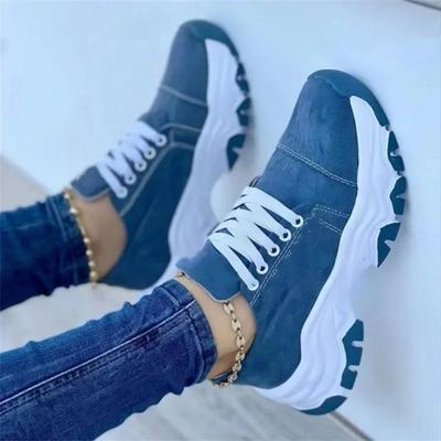 2024 Nieuwe Dames Sneakers Mode Platform Vetersluiting Casual Sportschoenen Comfortabel Hardlopen Dames Gevulkaniseerde Schoenen Dames Schoenen