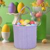 Gingham Easter Bucket for Kids Nursery Storage Bag New Baby Gift Basket with Handle for Easter Egg Hunts Parties