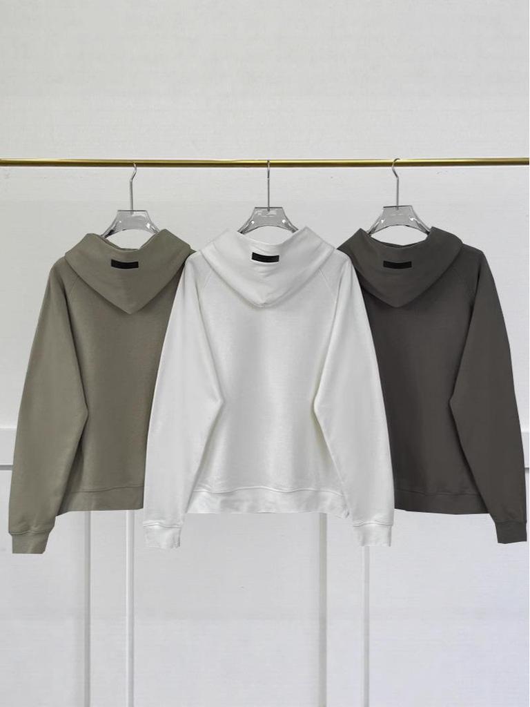 Double-Line Flocking Essentials High Street Letter Hoodie - Casual Loose Fit for Men & Couples