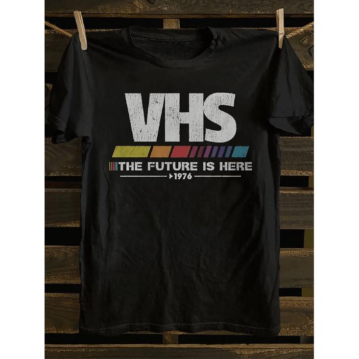 Men S Vintage 80s Retro Punk Indie Graphic T-Shirt - Soft Relaxed Fit Tee with VHS Cassette Tape & 80s Music Design, Nostalgic 80s Pop Culture S чёрный
