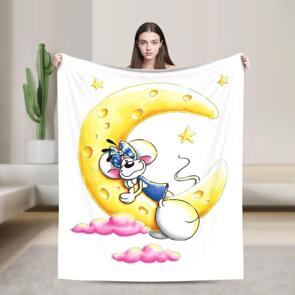 Cartoon D-Diddl Soft Blanket  Students Plush Throw Blanket Funny Couch Bed Flannel Bedspread Sofa Bed Cover