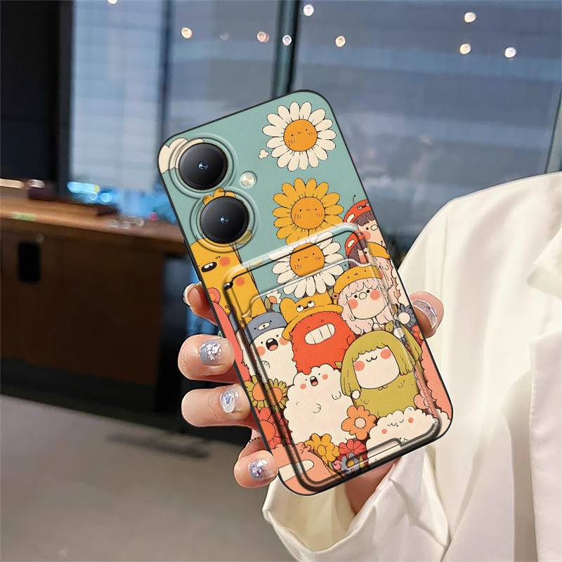 Anti-knock Silicone Phone Case For VIVO Y35+ 5G/Y35M+ 5G Durable Full Wrap Dirt-resistant Cute Back Cover Graffiti TPU