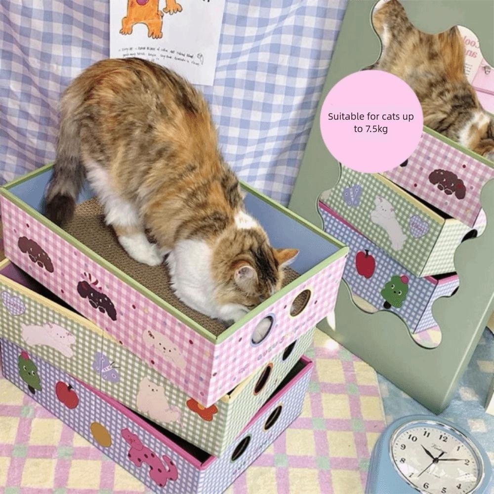 Großes Katzenpapphaus Wellpappe Katzenkratzbrett Möbelschutz