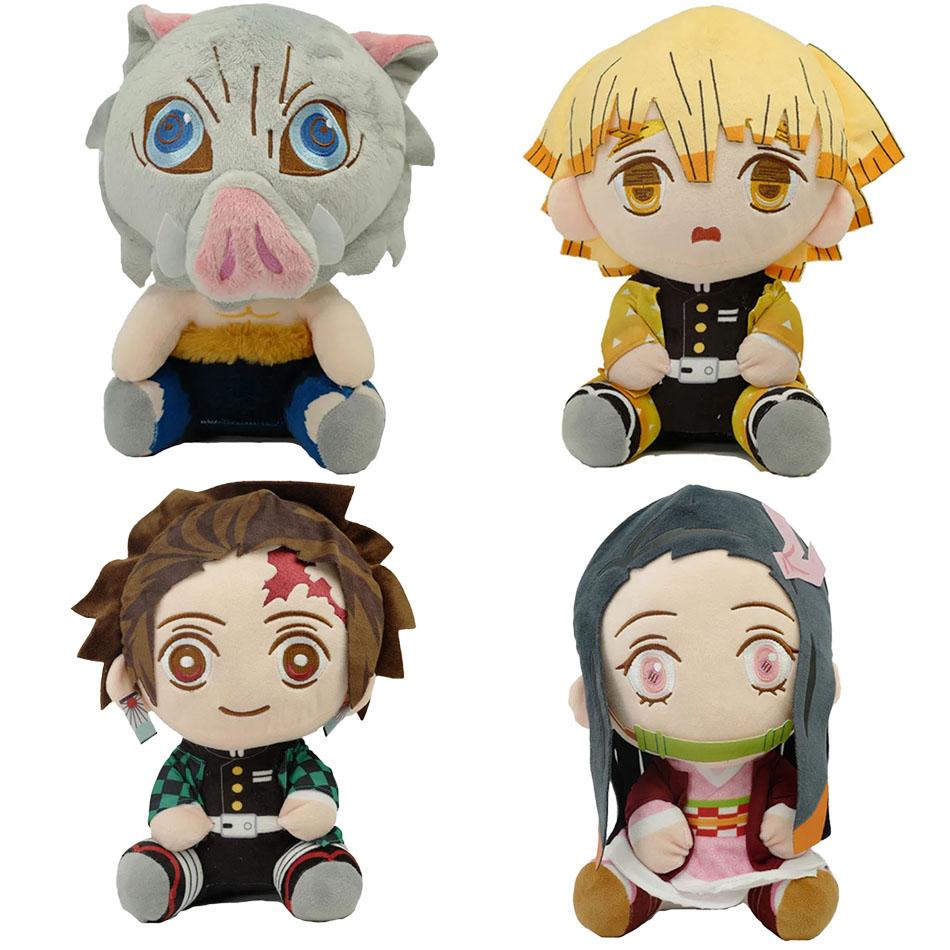 Horké 20cm Japonské Anime Demon Slayer Tomioka Giyu Kamado Tanjirou Kamado Nezuko Agatsuma Zenitsu Plyšové Hračky Panenka Peluche Dárek pro Ženy