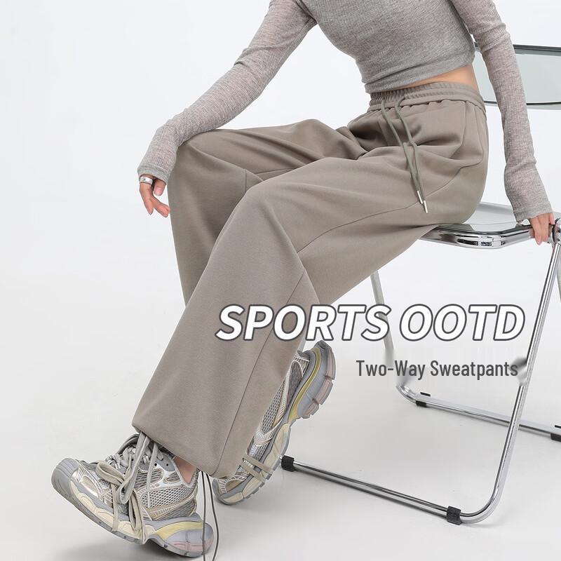 Handu Yishe Women s 2-Way Drawstring Wide-Leg Casual Sports Pants S