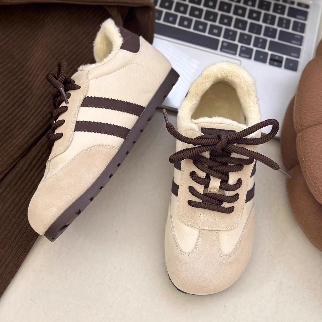 Dexun shoes women's shoes women's autumn and winter 25 new plush Birkenstocks round head ugly cute shoes casual sports fluffy shoes