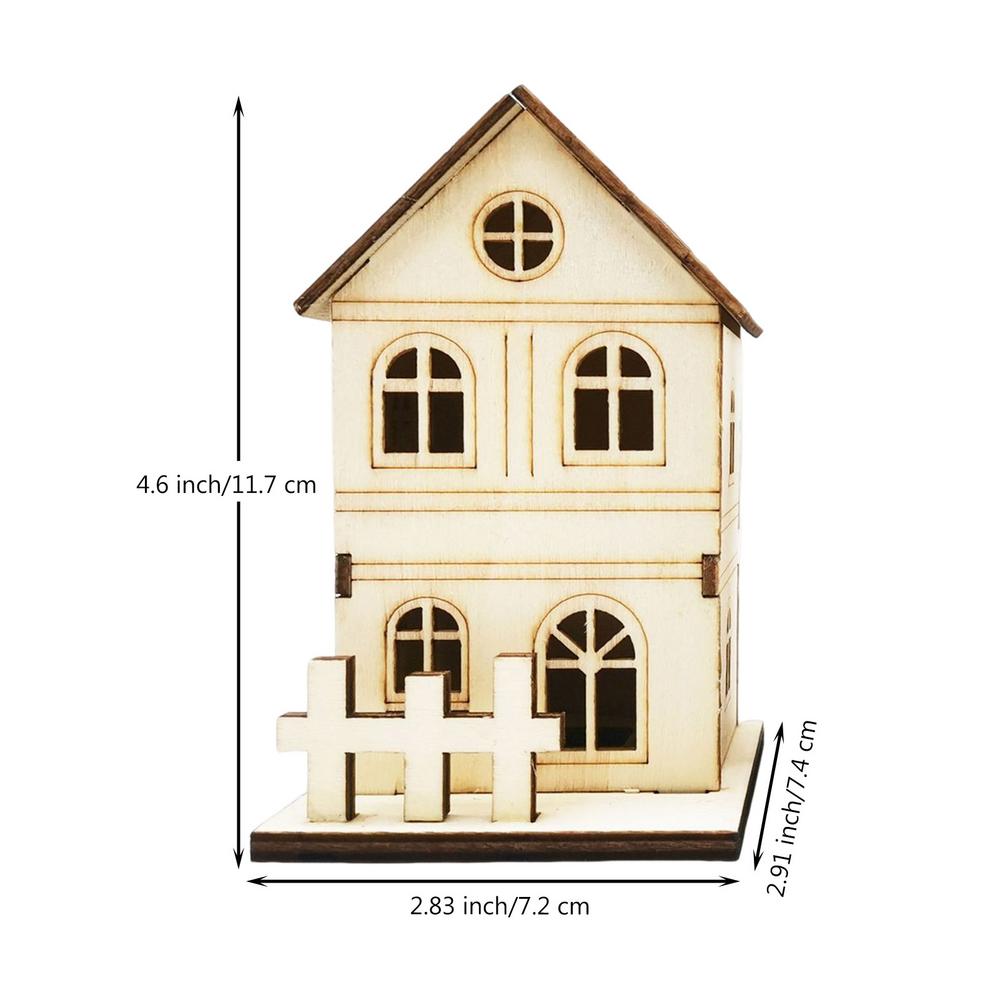Mini LED Christmas Wooden House LED Light Christmas Decor for Home DIY Xmas Tree Hanging Ornaments New Year for Kids Gifts