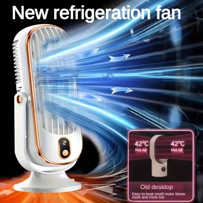 Portable USB Desk Fan Dual Motor 5-Speed LED Large Battery 360° Cooling Quiet for Office Home Travel Camping RV