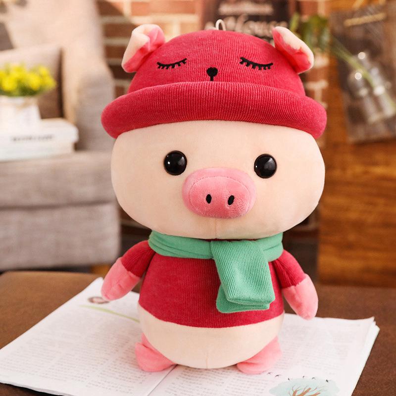 1pc 25cm Kawaii Cross-dressing Pig Plush Pendant Soft Stuffed Cartoon Animal Pig Toys Car/Bedroom Pendant Dolls Kids Best Gifts