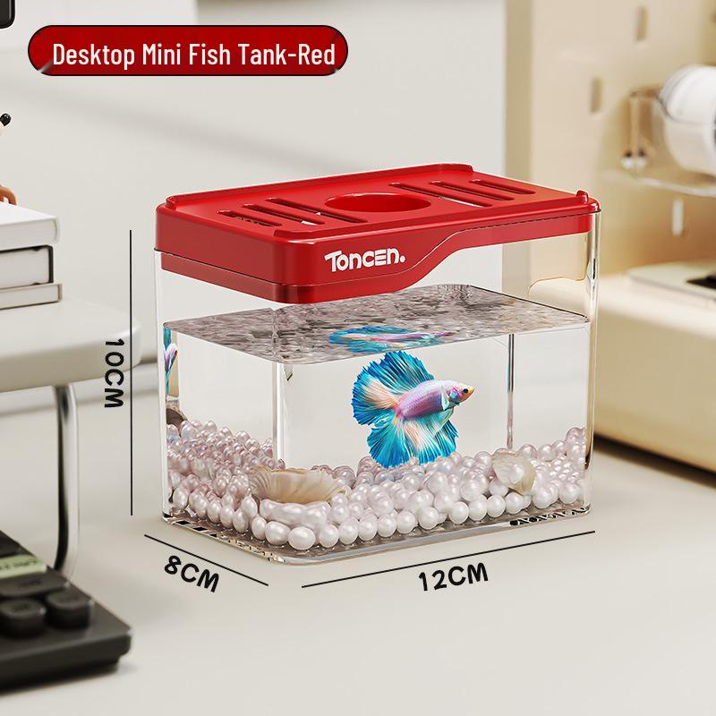 Seven-Color HD Ecological Desktop Aquarium - Creative Transparent Fish Tank for Home Decor