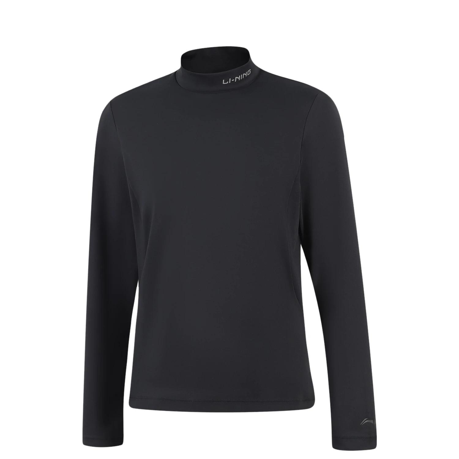 

Li-Ning Удобная однотонная универсальная футболка с воротником-стойкой, простая повседневная, с длинным рукавом, женские топы ATLV350-1 XXL