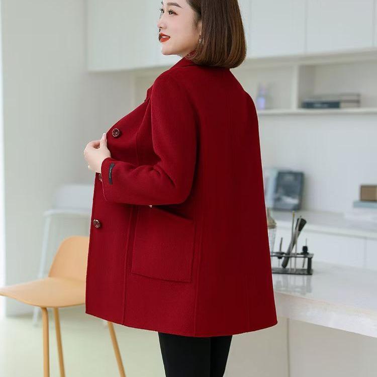 Manteau en laine pour femme petite taille 2025: Épais, court, style coréen, tendance