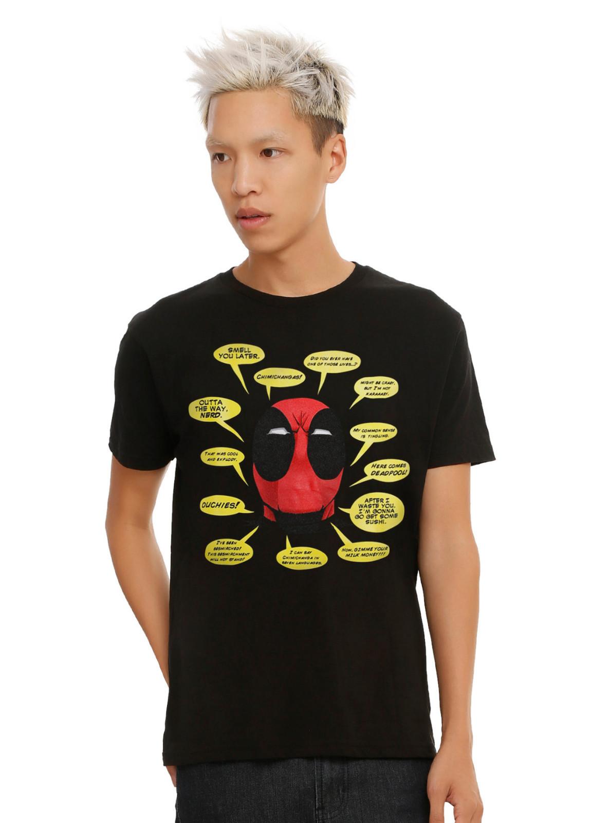 Marvel Deadpool Word Bubbles T-Shirt S