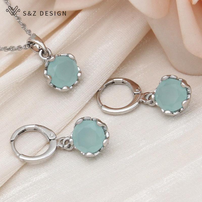 

Модные милые серьги с цирконием, круглые цветы, серьги-капли, комплекты ювелирных изделий для женщин, ожерелье с подвеской для свадебной вечеринки