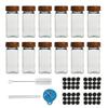 Glazen Specerijpotjes met Etiketstickers 4oz Transparant Glas met Bamboe Deksel en Siliconen Afdichting Keuken Specerijcontainer voor Organisatie, Zout, Peper