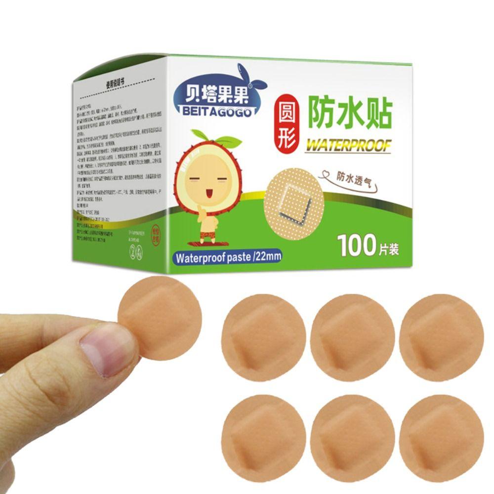 100/120PCS Round Round Band Aid Wound Dressing Children  Adhesive Bandages Cute Cartoon Bands Aid