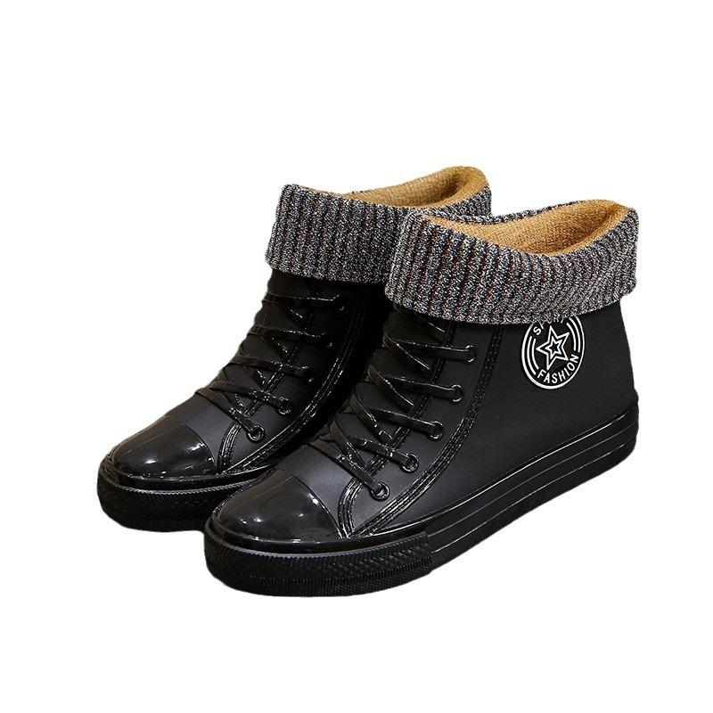 Waterproof shoes women's rain shoes rain boots student non-slip rubber shoes adult water boots short fashion work shoes