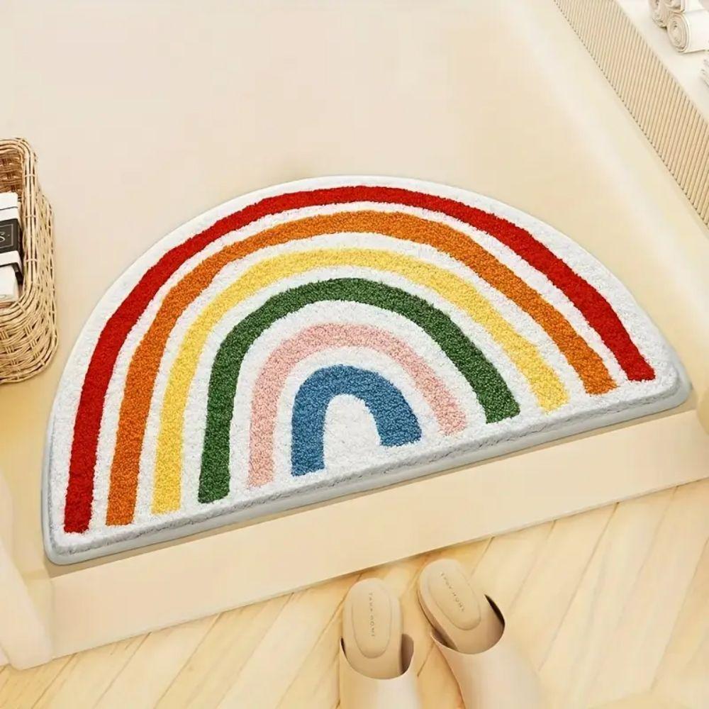 Moderner Regenbogen-Teppich, eine warme und stilvolle Heimdekoration, eine Haushalts-Eingangsmatte und eine Badezimmer-Bodenmatte