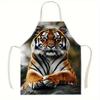 Realistisches Tiger-Print-Schürze Leinen Tierliebhaber Küche Kochen Backen Arbeitskittel Erwachsener Kochgeschenk Männer Frauen Wildtier Kunst Design