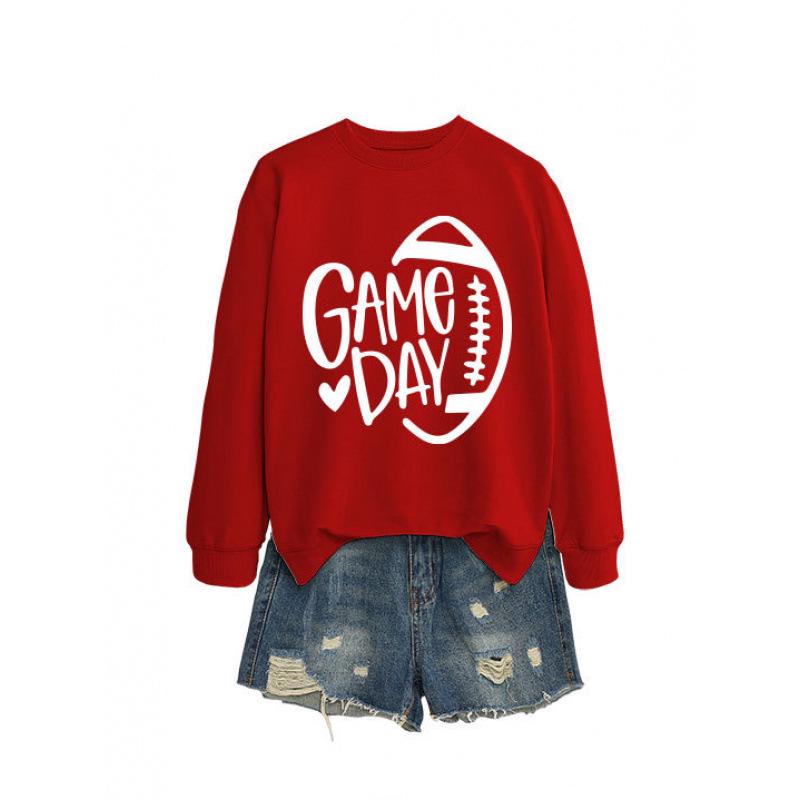 Women's Game Day Rugby Heart Long Sleeve Hoodie - Autumn/Winter Comfort