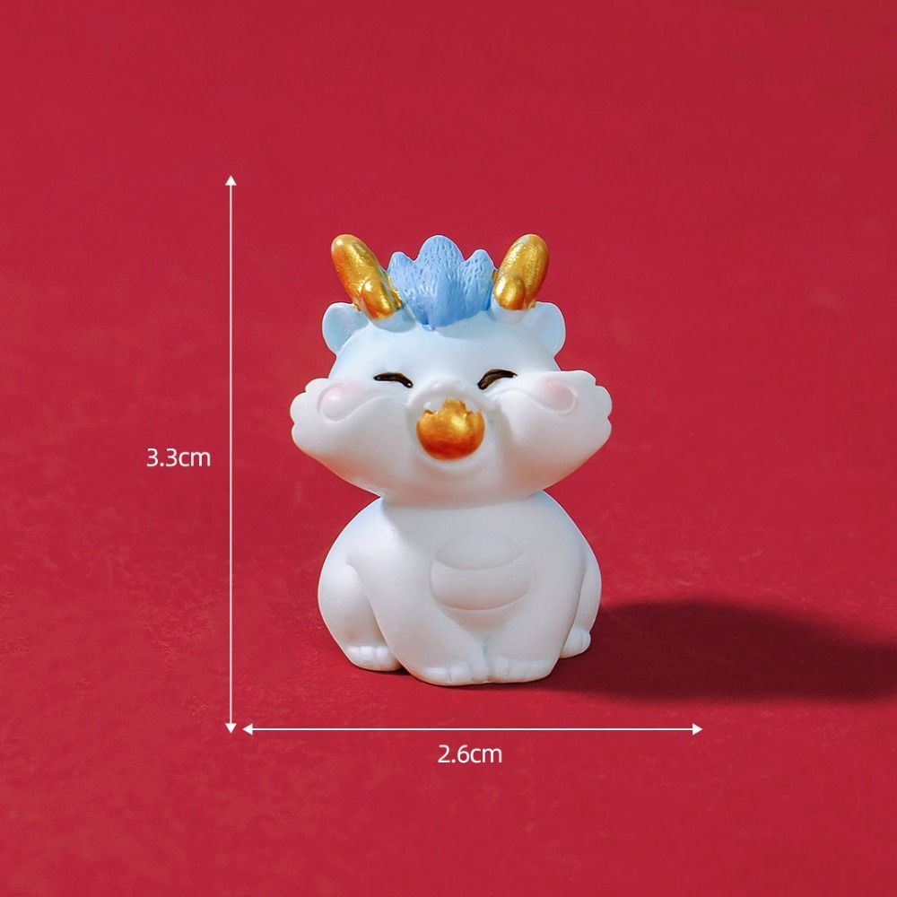 Cute New Year China-Chic Figurine Gifts Handmade Micro Landscape Zodiac Dragon Resin Animal Decoration Desktop