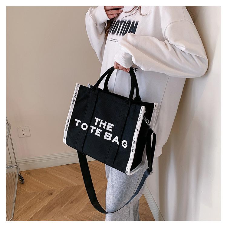 Stylish Tote Bag New Lettering Handbag Large-Capacity Canvas Crossbody Bag CLE