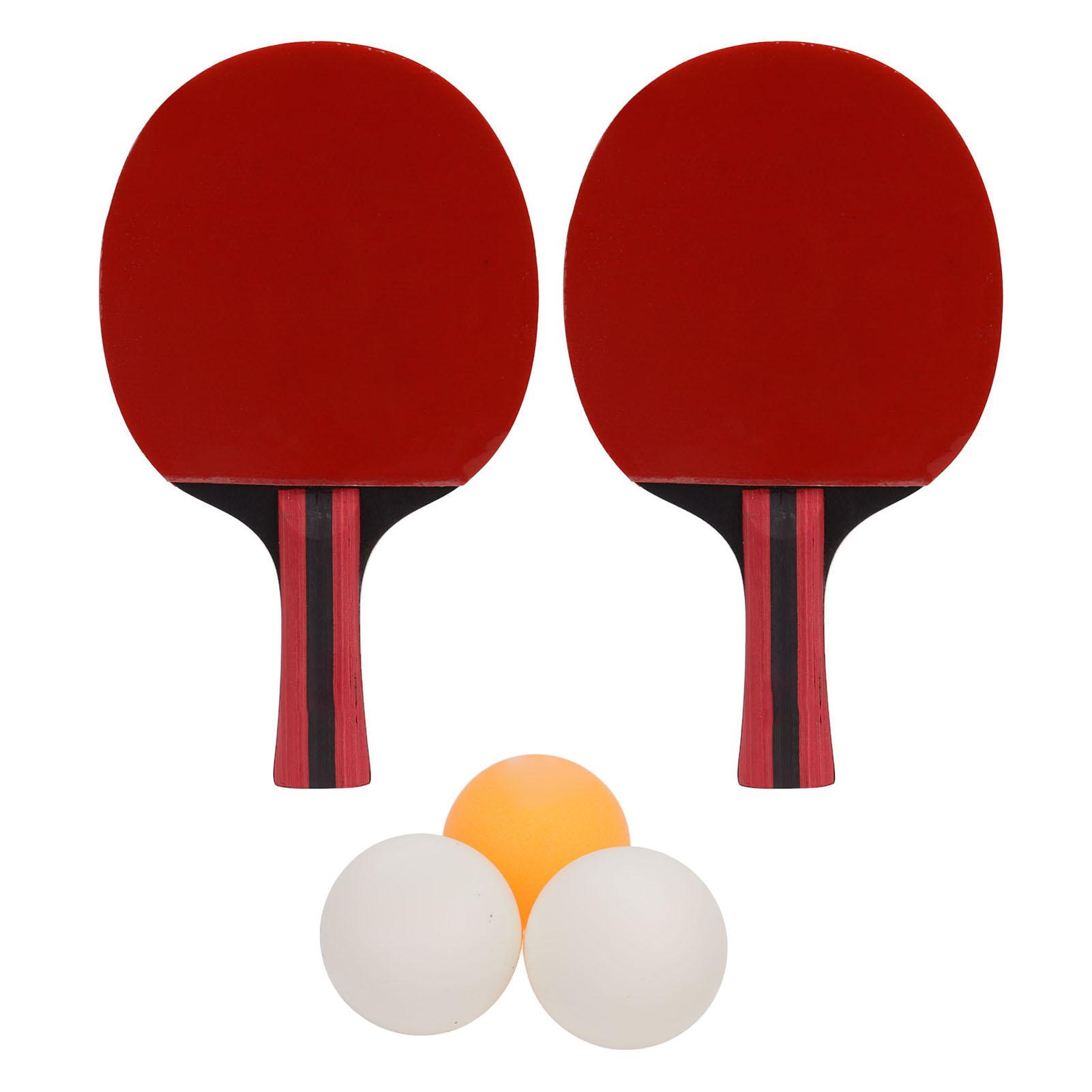 

Pingpong Paddle Ball Set 2 Pcs Table Tennis Bats 3 Pcs Balls Wood Rubber Soft Sponge Racket for Training Exercise Red красный