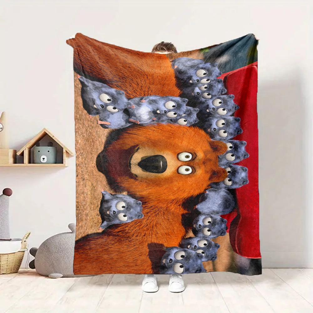 Bear Family Flannel Blanket Throw Blanket Soft Warm Sofa Bed Camping Car Home Decor Unique Christmas Gift C9301712