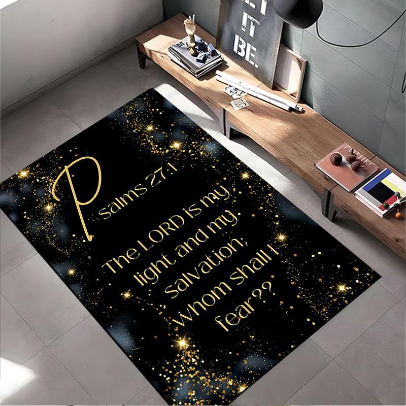 Bible Verse Psalms 27:1 Carpet Suitable As a Non-slip Mat for the Living Room or Bedroom Sofa