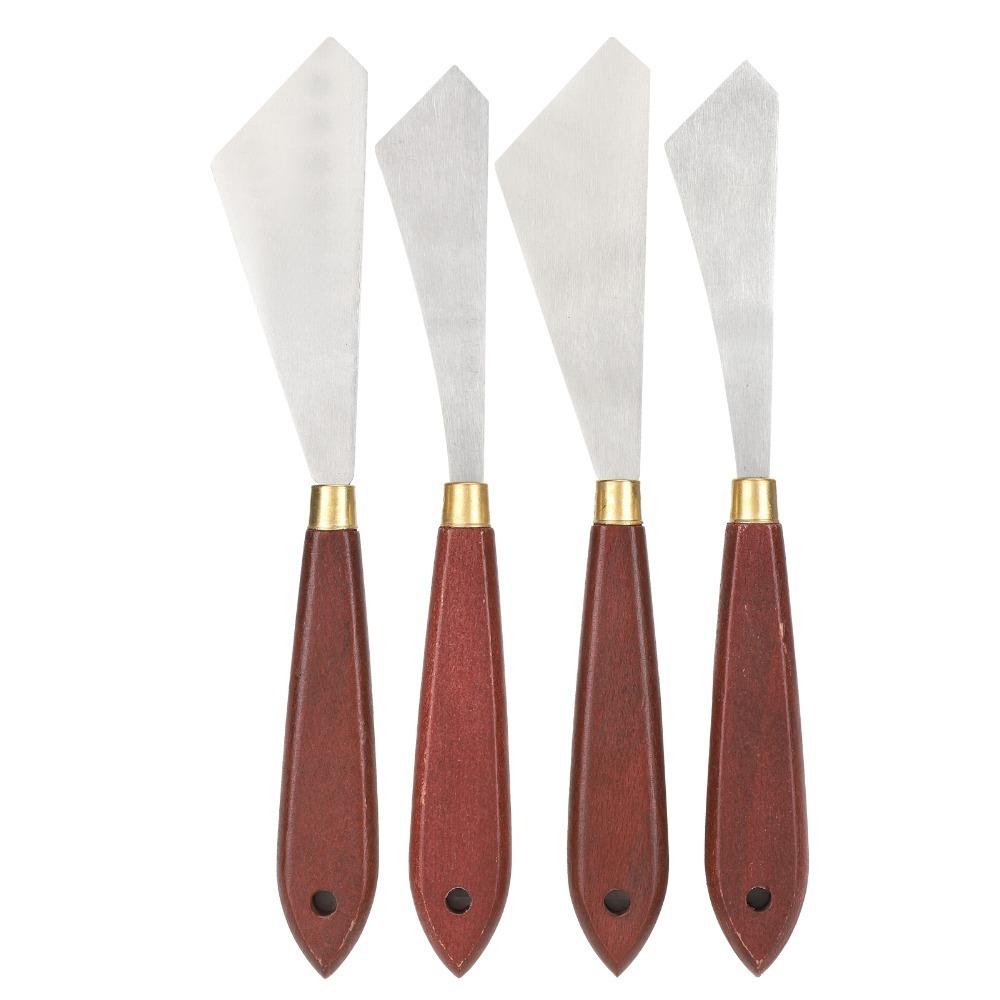

4PCS Smooth Edge Painting Scraper Multi-functional Acrylic Mixing Tool Oil Painting Palette Knife
