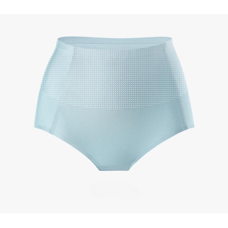 Ice Silk High Waist Tummy Tightening Panties Women's Seamless Antibacterial Triangular Pants Light and Breathable Underwear