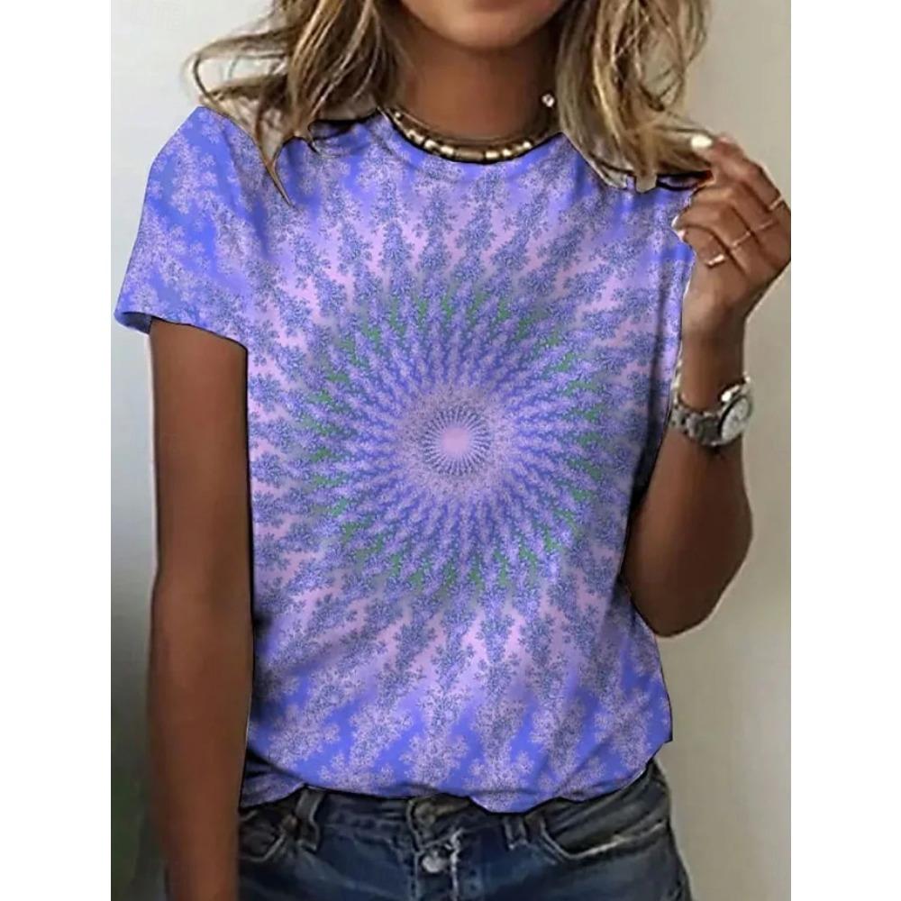 Fashion Women Vintage Pattern Print T Shirt Funny Casual O-neck Short Sleeves T-shirt Summer Female Tee Shirt