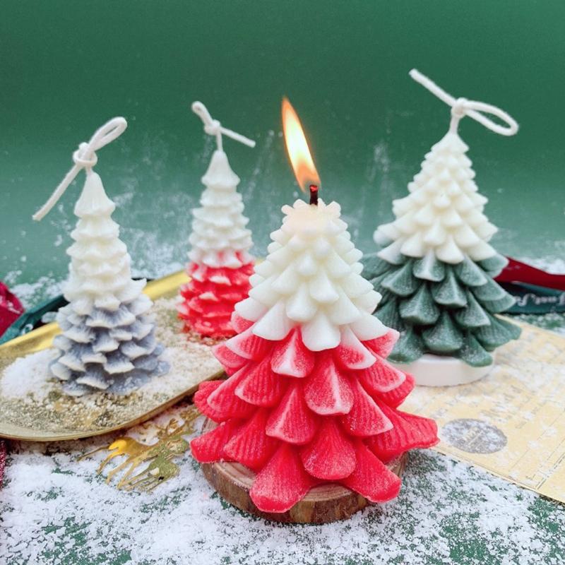 Aroma Plaster Silicone Mold Handicrafts Soap Candle Resin Casting Handmade Sawtooth Christmas Tree Shape 3D Candle Mold