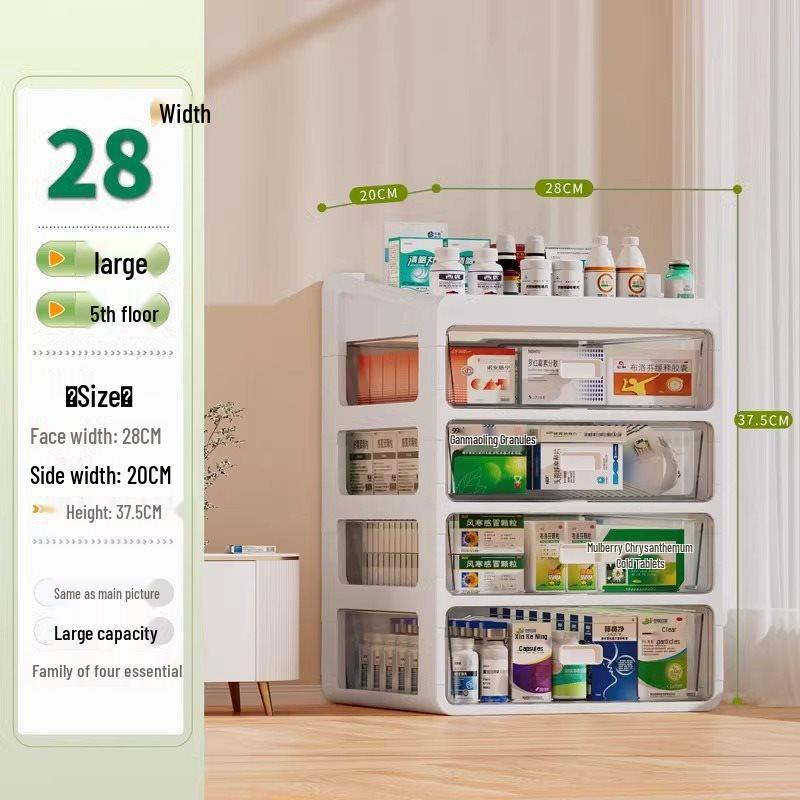 

Органайзер для хранения лекарств для всей семьи большой вместимости, шкафчик с выдвижными ящиками