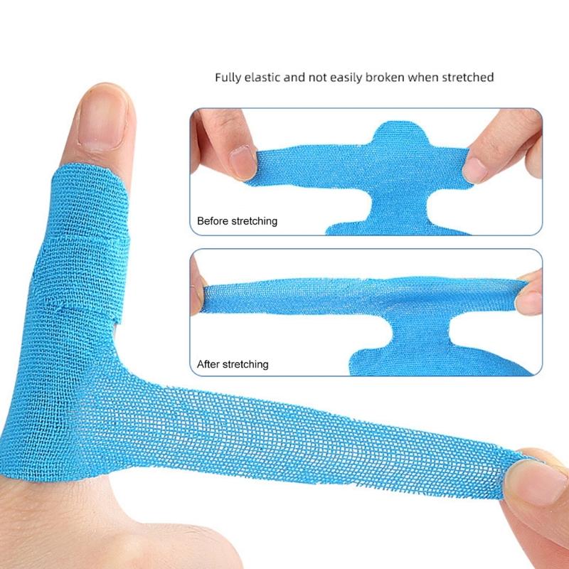 10Pieces Precuts Finger Support Bandages with Double Straps and Breathable Materials Spandex for Joint Protections
