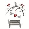 2pcs/set Bird Tree Die Cuts for Card Making, Park Chair Metal Cutting Dies, Metal Die Cutting Mold, Scrapbooking Dies, DIY Etched Embossing Stencil