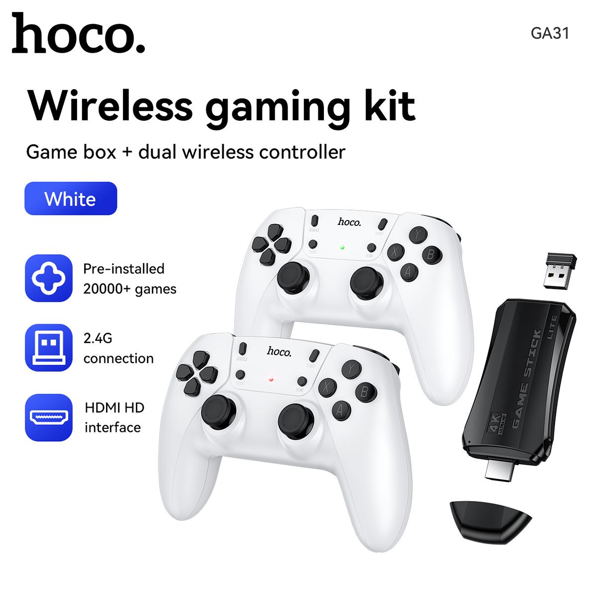 Беспроводной игровой комплект HOCO GA31 с 20000+ предустановленными играми Белый белый
